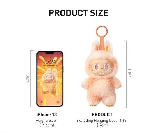Labubu Plush Keychain – Pastel Monster Fur Bag Charm ميدالية مفاتيح قطيفة | Cute Collectible Plush Accessory UAE